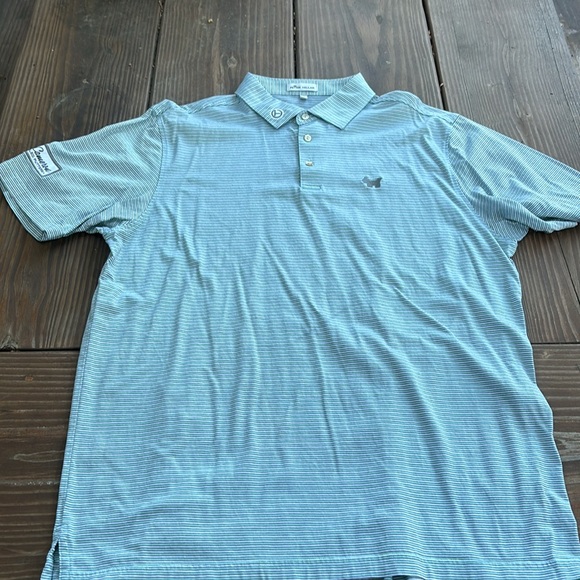 Scotty Cameron Circle T Scotty Logo Polo x Peter Millar in Green Stripe Size XL - Picture 2 of 6